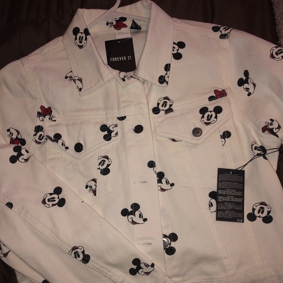 forever 21 mickey mouse denim jacket